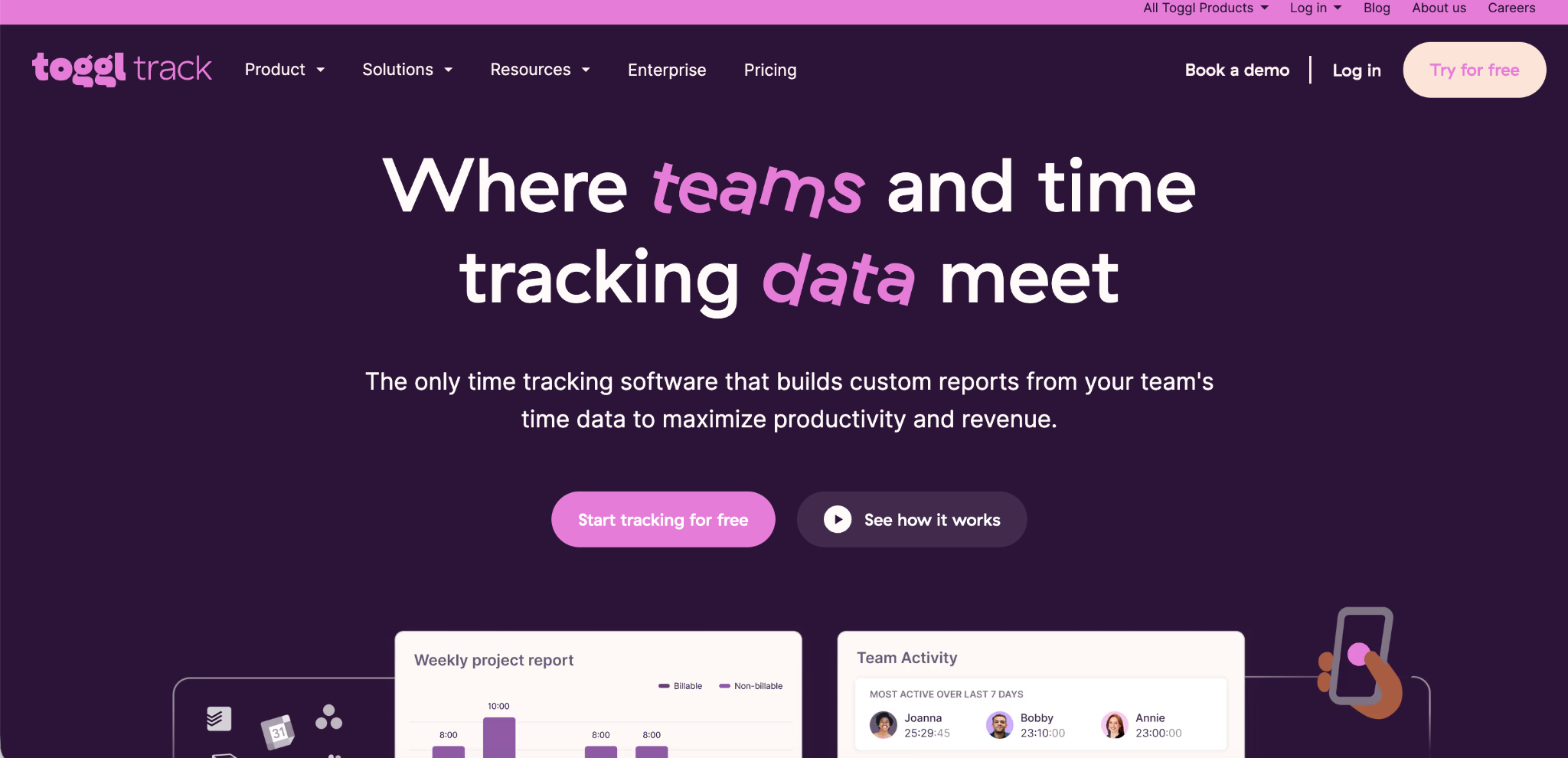 Toggl Track Software Screenshot