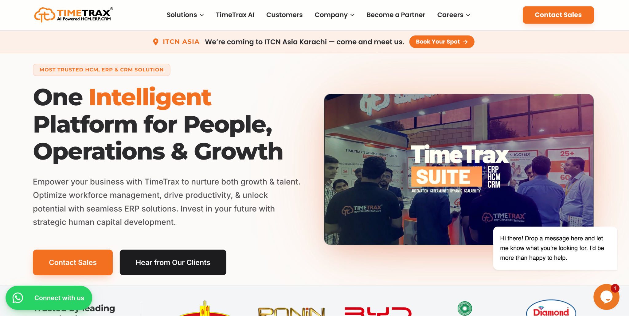 TimeTrax Website Screenshot