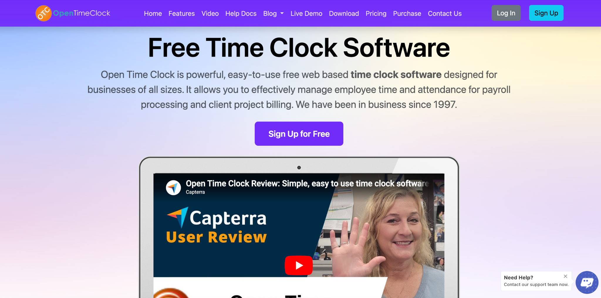 OpenTimeClock Software Interface