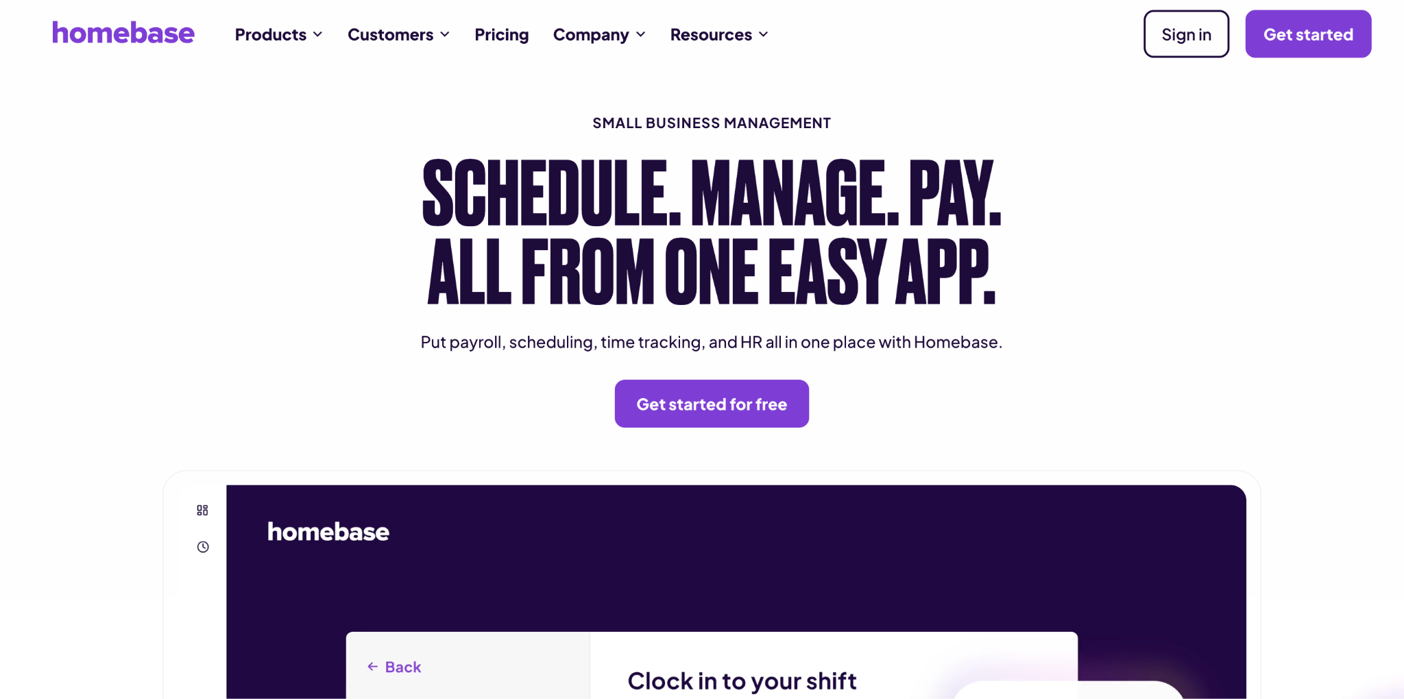 Homebase Software Interface