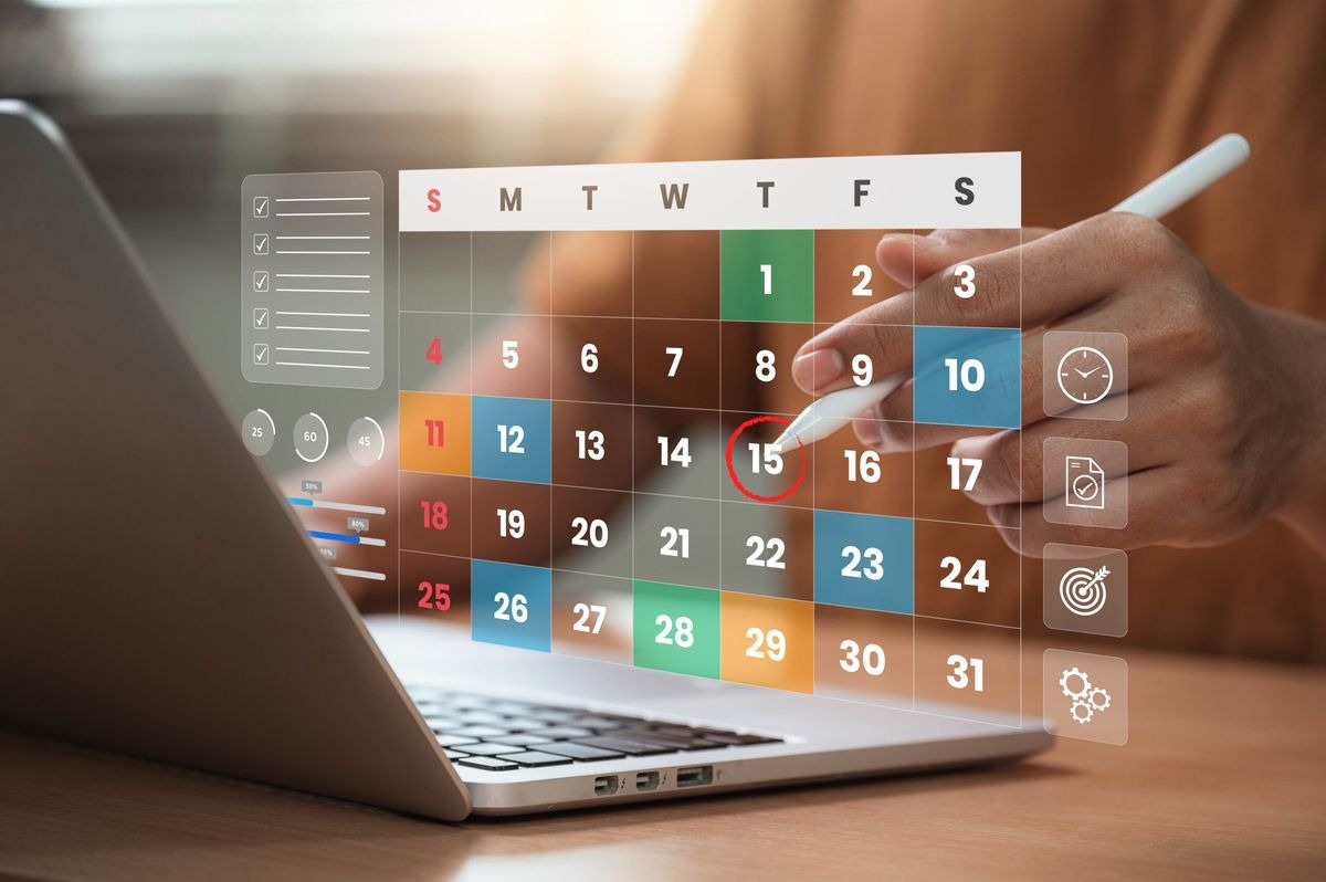 Calendar Planning on Laptop