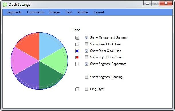Clock Settings software interface