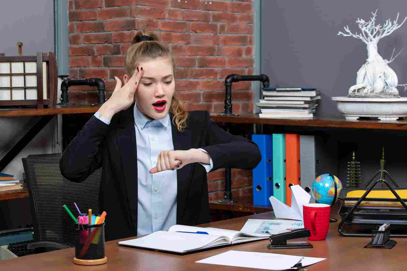 Stressed employee at desk