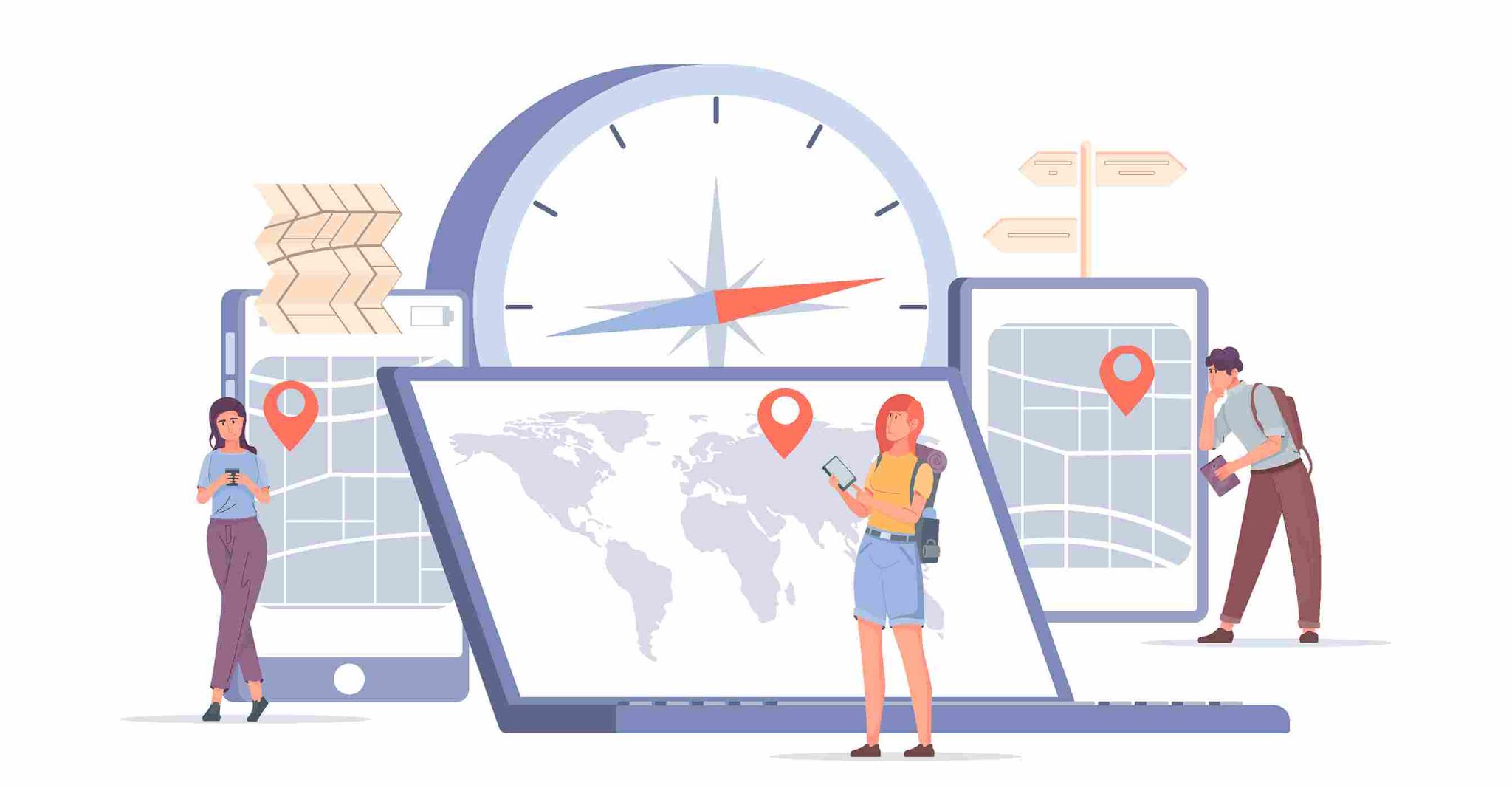 Illustration of GPS geofencing and multiple work locations