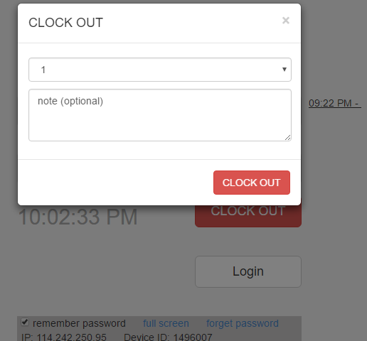 open time clock employee login