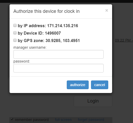 open time clock login